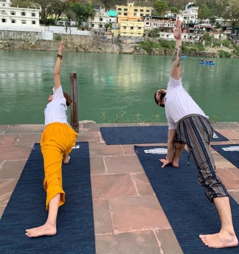 Yoga retreat practice in Rishikesh